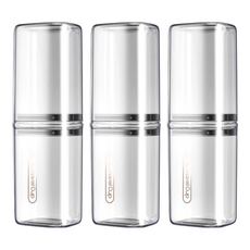 旅行洗漱牙刷收納盒兼漱口杯 透灰色 輕巧便攜 多功能漱口杯 旅行收納好幫手, 3個