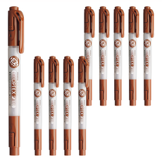 OPTEX 1 單頭環保螢光記號筆 斜尖粗字螢光筆 WKS11-E, 茶色, 10支