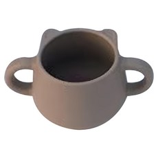 MODU'I BLUEMAMA 鉑金矽膠雙耳熊杯 - 250ml，耐熱-40°C~250°C, 摩卡, 1個