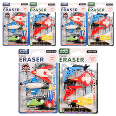 造型可愛環保橡皮擦 戰鬥機, 3組 - 創意文具, 兒童禮品, 學習用品, 混合色