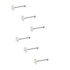 Brilliant Beauty 耀眼美人 養耳棒醫療鋼 鈦鋼耳環 Set 6個, 銀色