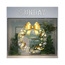 Kozaki 神崎家居 聖誕裝飾無痕壁貼 金色聖誕花環 BTC40, 45 x 48.3cm