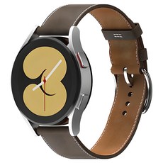 SINJIMORU Galaxy Watch 單圈式皮革錶帶, 灰褐色, 1條