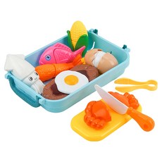 牛排海鮮美食切切樂8件組 附收納籃 +刀夾子 + 砧板 ST-848A, 1組, 顏色隨機