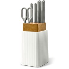 ANZO Home 5種刀具組, 廚房剪刀+主廚刀+三德刀+蔬菜刀+水果刀+刀具座, 1組