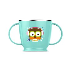 Edison 貓頭鷹ST雙握水杯, 藍色, 1個, 240ml