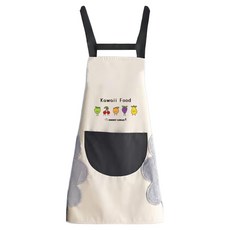 OMORY 原創擦手圍裙 Kawaii Food 66*72cm 100%聚酯纖維, 米白色, 1件