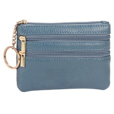 【德利生活】質感零錢包 藍色, 迷你純色零錢包, 時尚簡約, 方便攜帶, 1入