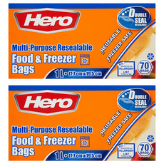 Hero HOUSEHOLD 夾鏈袋, M, 70入, 2盒