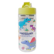 Skater 摺疊吸管式透明水壺, 恐龍圖鑑 透明色, 500ml, 1個