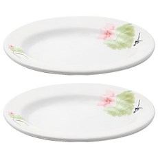 腰只盤 美耐皿盤, 1組, 2件組美耐皿盤, 彩荷 白色