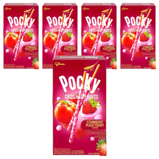 glico 格力高 Pocky 百奇 草莓果粒蜜桃優格棒 38g, 5盒