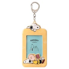 norns Peanuts史努比造型票卡夾 看書, 有框款 黃色, 1個