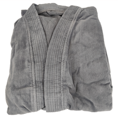 星紅織品 飯店專用純白剪絨純棉大浴袍 - 親膚柔軟, 超強吸水, 灰色, 1件