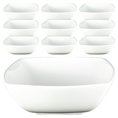 TATUNG 大同磁器 方形深缽 19 x 6.9cm 10入組 - 簡約時尚餐桌必備, 1組, White