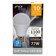 TCP 強凌 節能燈泡 Set 10個 10W E27燈頭型式 LED A19, 黃光
