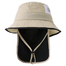 JAP嚴選 兒童防曬遮陽漁夫帽-米黑, 均碼