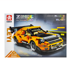 樂毅 超級跑車 86002, 702 PCS 顆粒積木, ABS塑膠, 橘色, 1盒