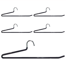 SHIMOYAMA 浸膠鵝型褲架 郵購盒 小貨 L 32.5 x 8.5cm 5支, 亮光黑色, 1組