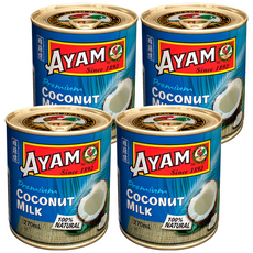 AYAM 雄雞標 特級椰奶罐頭, 100%天然, 270ml, 4罐