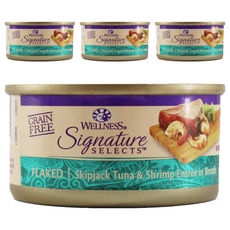 WELLNESS 寵物健康 SS 名廚特選主食罐 貓用, 鮮鮪魚片 + 鮮蝦, 79g, 4罐