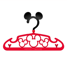 MICKEY MOUSE 米奇 迪士尼角色造型塑膠衣架 32x19x0.5cm 米奇(紅黑) 米妮(粉紅) 台灣製, 1組