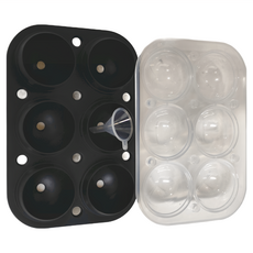 LifeShopping 6格圓球威士忌冰塊模具，附小漏斗, CAIM0009, 17.7 x 12.2 x 5.2cm, 1個