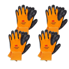 3M 亮彩舒適型止滑耐磨手套, 橘, 4雙