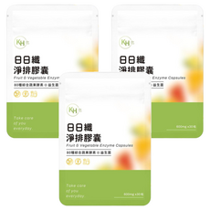KHDr. 日日纖淨排膠囊 80種綜合蔬果酵素+益生菌 600mg, 30顆, 18g, 3包