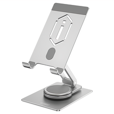 WIWU 鋁合金桌面旋轉支架 ZM107, 適用於各式手機&平板, 360°旋轉, 1個, 銀色