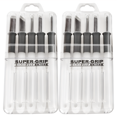 東邦社 TOHOSHA 雕刻刀組 SG5W 平刀 切刀 小圓刀 大圓刀 三角刀 (五支組) 80g 透明, 2組