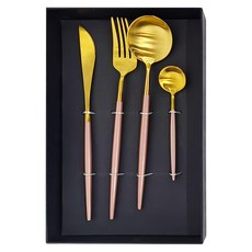 不鏽鋼刀叉組 - 粉色, 304不鏽鋼, 410g, 1組