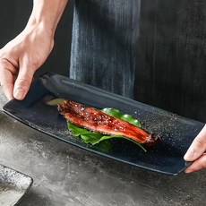 渥思 日式復古陶瓷長盤 星空藍 長23 x 寬11 x 高2 cm, 9吋, 1個