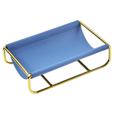 éclat 北歐皮革質感設計桌上小物收納盤 PU皮革 鐵, 馬卡龍藍, 1個