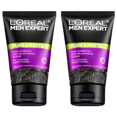 L'OREAL PARiS 巴黎萊雅 台灣公司貨 炭黑去油微粒洗面乳, 100ml, 2條