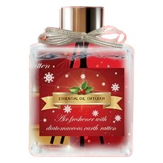 QiMart MIT 冬季限定 聖誕繽紛款法國精油珪藻土擴香瓶組, 人氣白麝香, 200ml, 1組