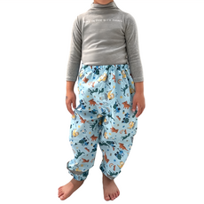 愛北鼻 兒童透氣防水雨褲,M(95~105cm),滿印藍恐龍車車,1件