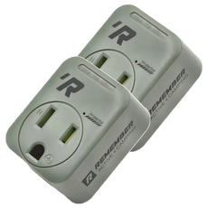 REMEMBER OUTDOOR 3轉2轉接頭, 15A Max, AC 125V, 3PIN, 4.5cm, 戰術綠, 2個