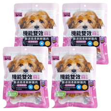 by DOG 汪洽普 機能雙效麻花捲 犬用零食 嚴選國產新鮮雞肉, 起司 + 軟骨素 + 綠貽貝, 200g, 4包