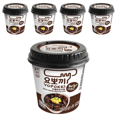 YOPOKKI 炸醬味炒年糕杯, 韓國原裝進口, 辣炒年糕即食杯, 微波加熱即可食用, 正宗韓國味, 120g, 5個