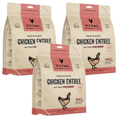 VITAL ESSENTIALS 凍乾鮮肉犬用生食餐 雞肉方塊排 - 雞肉口味, 11.3g, 3包