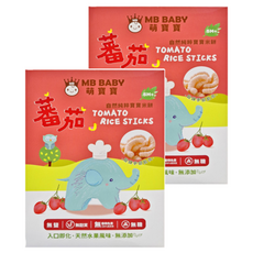 萌寶寶 MB BABY 自然純粹寶寶米餅 - 入口即化 無鹽無麩質無糖, 番茄, 20g, 2盒