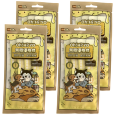 nu4PET 陪心寵糧 Oh!Hi!Yo無糖優格條, 全犬貓適用，85度巴斯特滅菌，添加專利芽孢乳酸菌, 起司風味, 12g, 4包