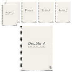 Double A 辦公室系列 A5線圈筆記本, 米色, 6本 - 辦公室必備, 方便攜帶