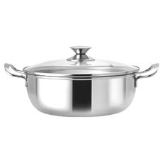 王樣 304特厚火鍋 附蓋 20cm 湯鍋 燉鍋 滷鍋, 銀色, 1組