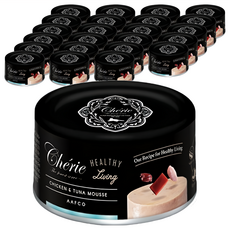 Cherie 法麗 全照護主食罐系列 貓罐 雞肉佐鮪魚慕斯 80g, 24罐