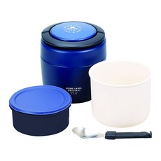 珍珠金屬 保溫丼飯罐附湯匙 HB-5447, 海軍藍, 390ml, 1個