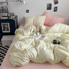 MEZAME 單人薄被套 柔軟舒適 鋪棉磨毛工藝, 150 x 200cm, 香蕉草莓