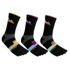 WOAWOA 極致速乾羊毛五趾襪3件組 高筒 M，舒適透氣，運動休閒皆宜, 1組, 黑色