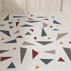 復古花紋PVC地墊 180 x 140cm 極簡格色 防滑易潔, 1個